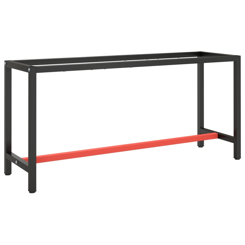 Werkbankframe 80x57x79 cm metaal zwart en rood