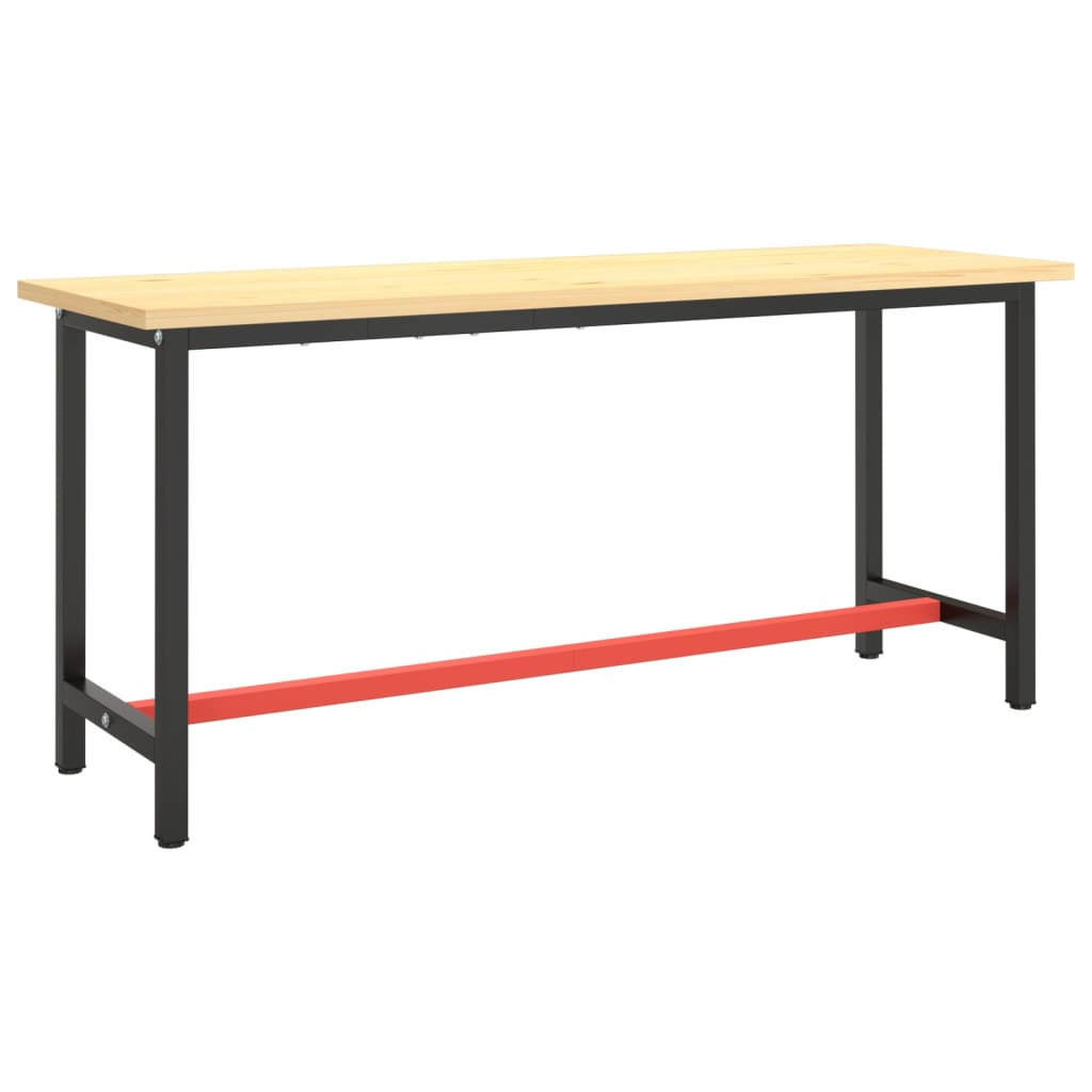 Werkbankframe 80x57x79 cm metaal zwart en rood