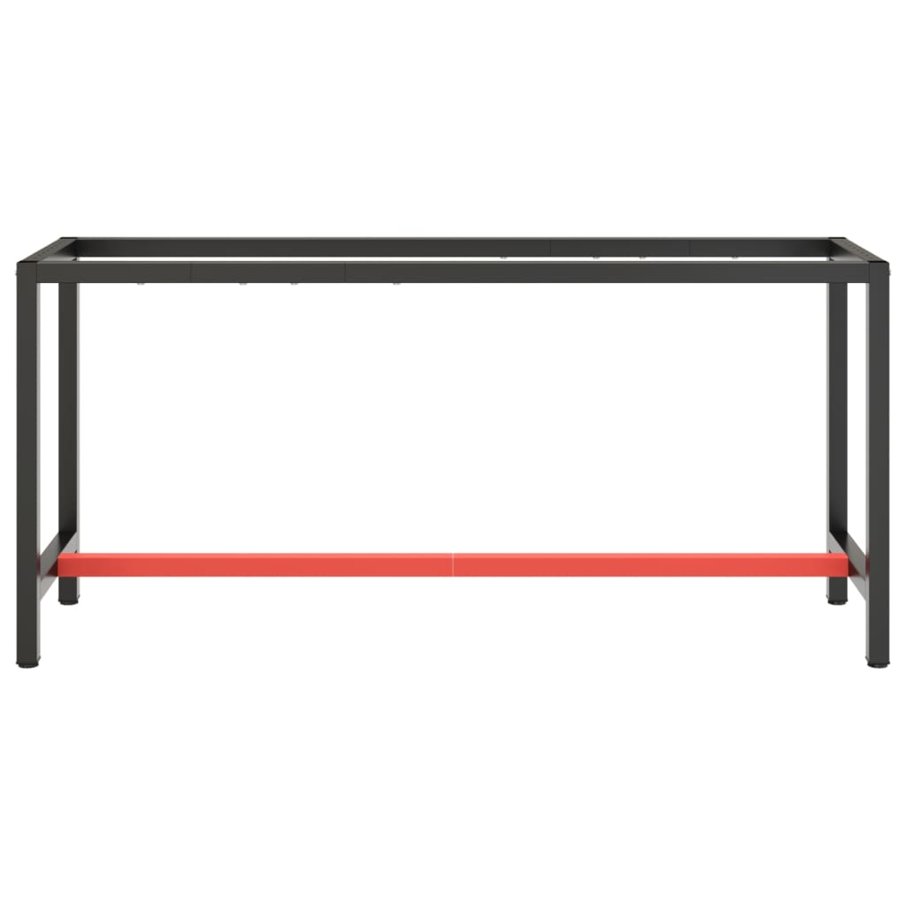 Werkbankframe 150x57x79 cm metaal zwart en rood