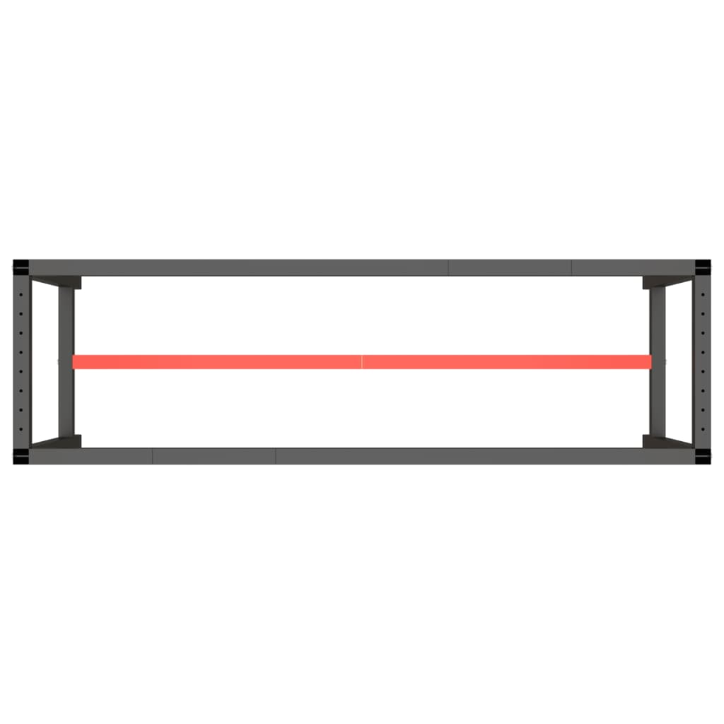 Werkbankframe 150x57x79 cm metaal zwart en rood