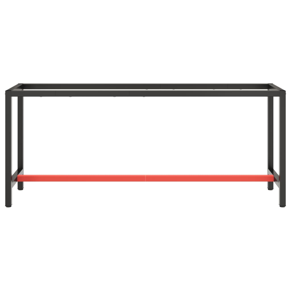 Werkbankframe 150x57x79 cm metaal zwart en rood