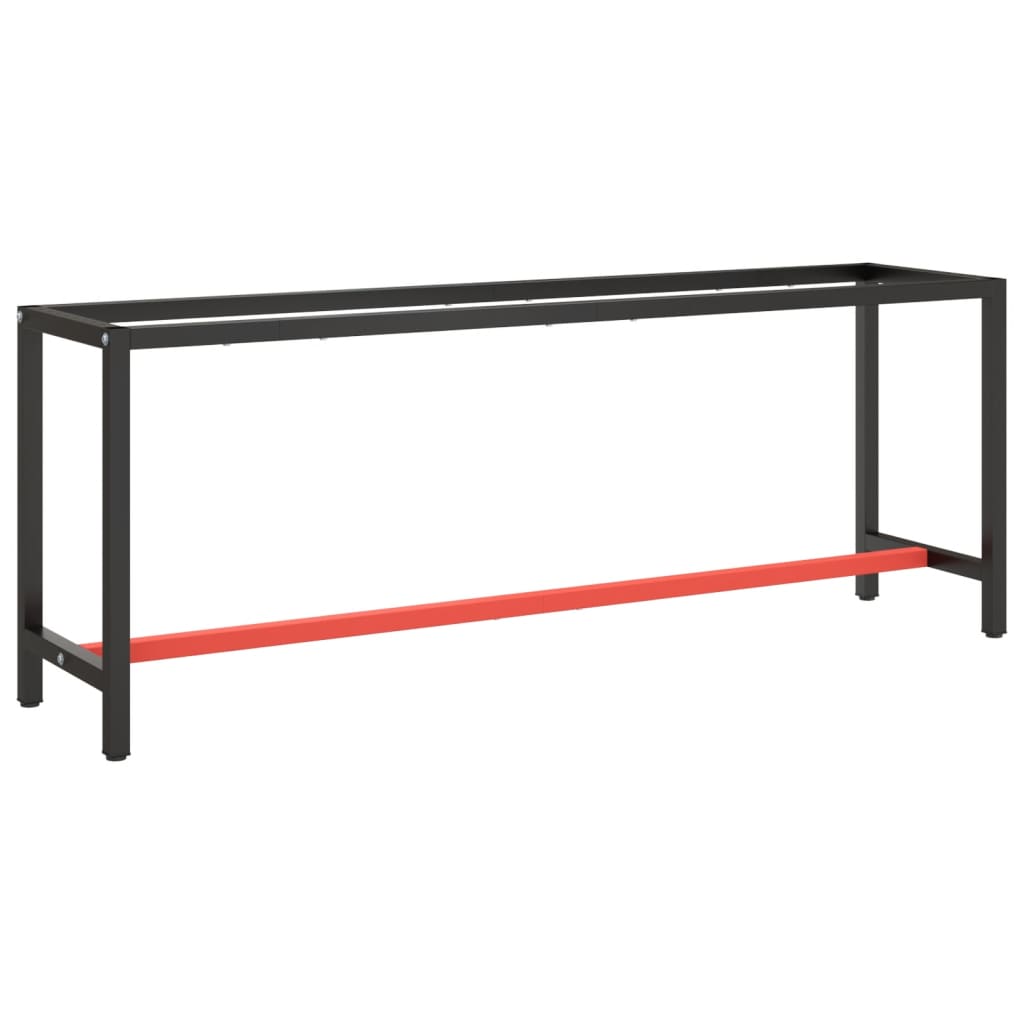 Werkbankframe 80x57x79 cm metaal zwart en rood