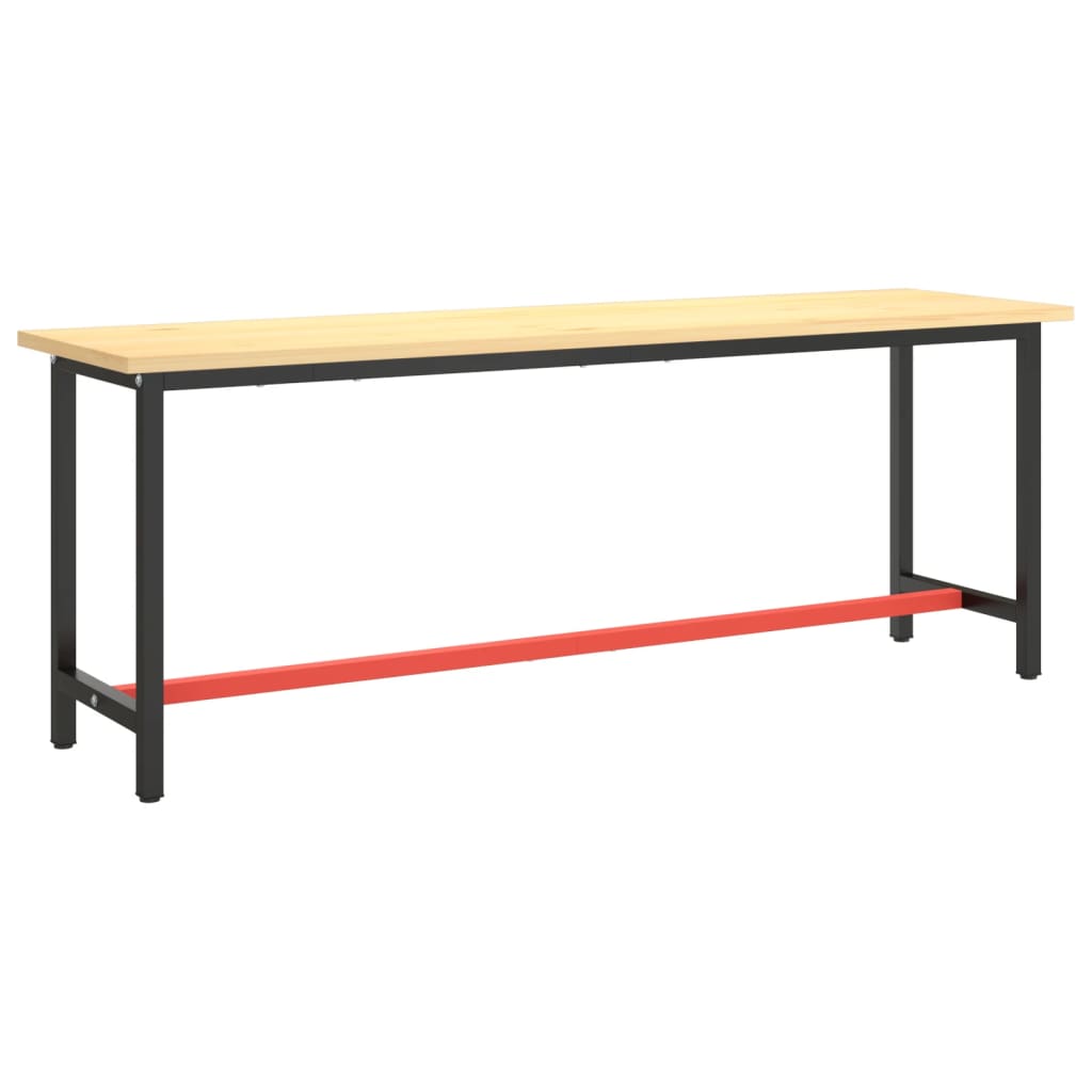 Werkbankframe 150x57x79 cm metaal zwart en rood