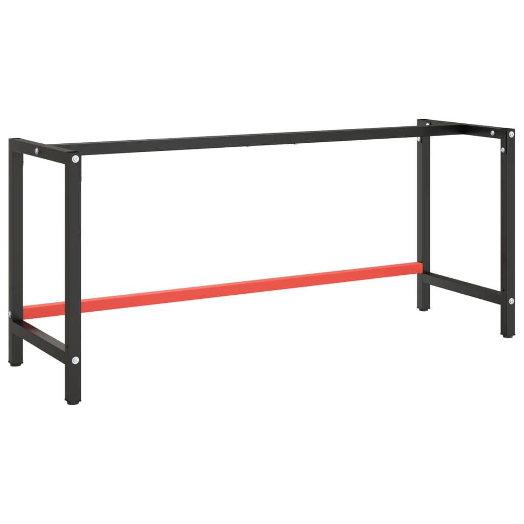 Werkbankframe 150x57x79 cm metaal zwart en rood