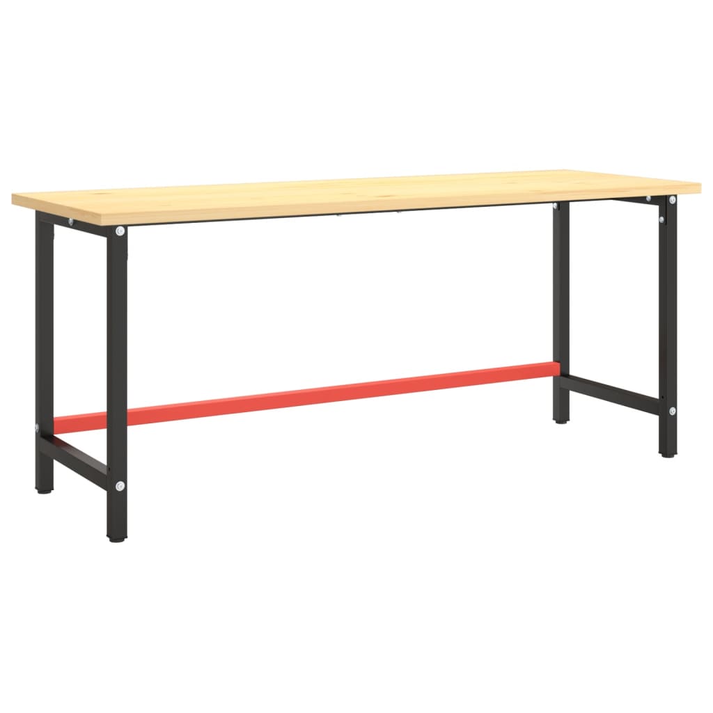 Werkbankframe 80x57x79 cm metaal zwart en rood