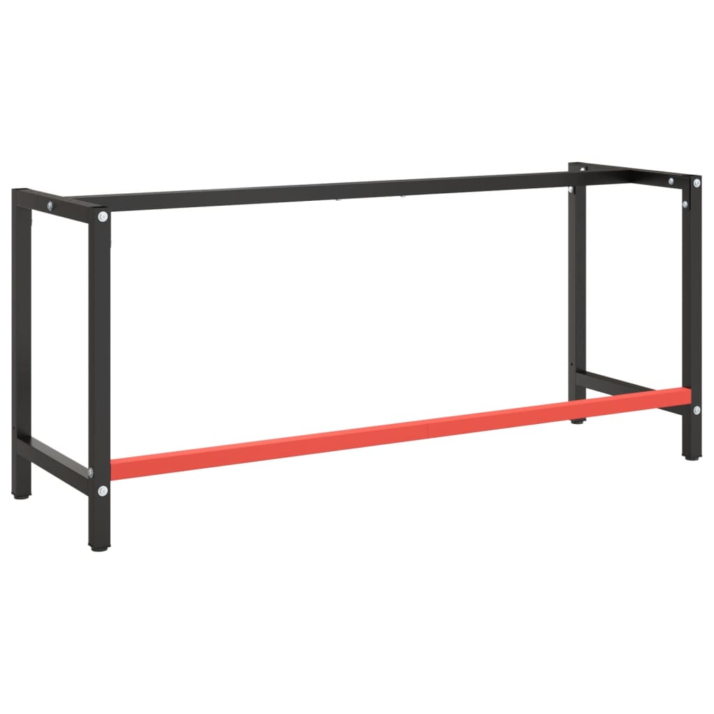 Werkbankframe 150x57x79 cm metaal zwart en rood