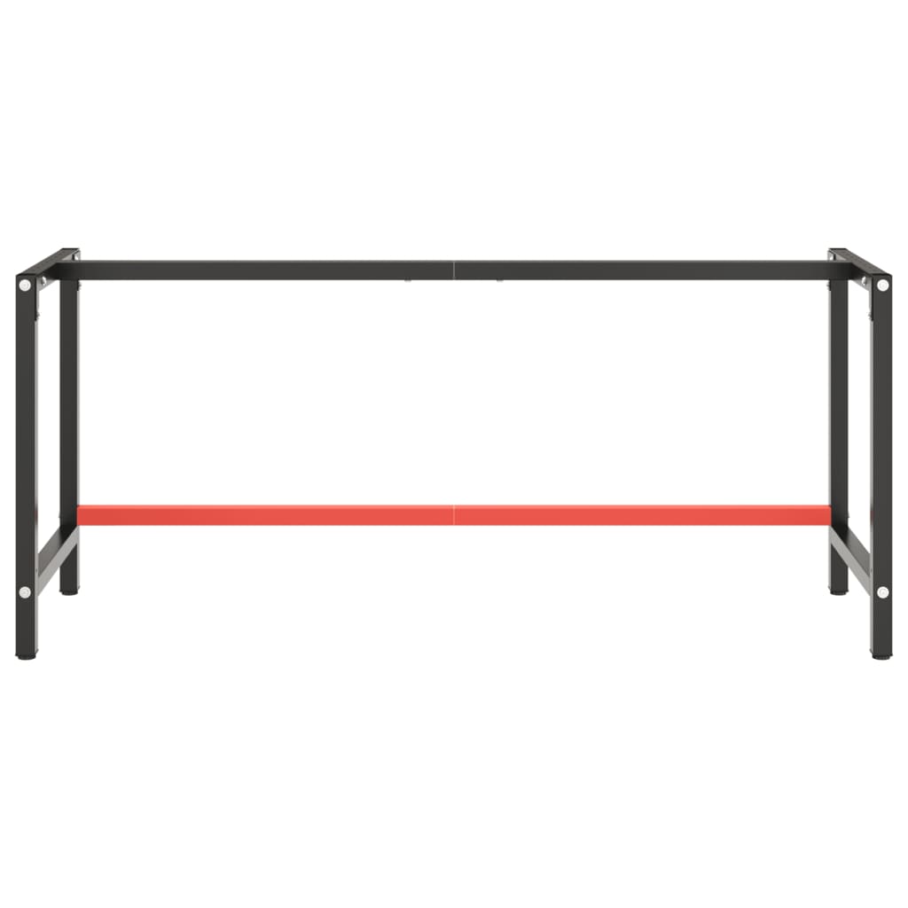 Werkbankframe 150x57x79 cm metaal zwart en rood