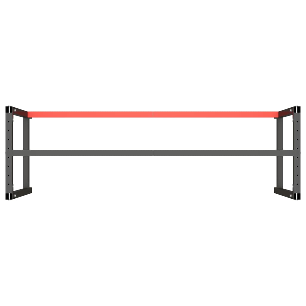 Werkbankframe 150x57x79 cm metaal zwart en rood