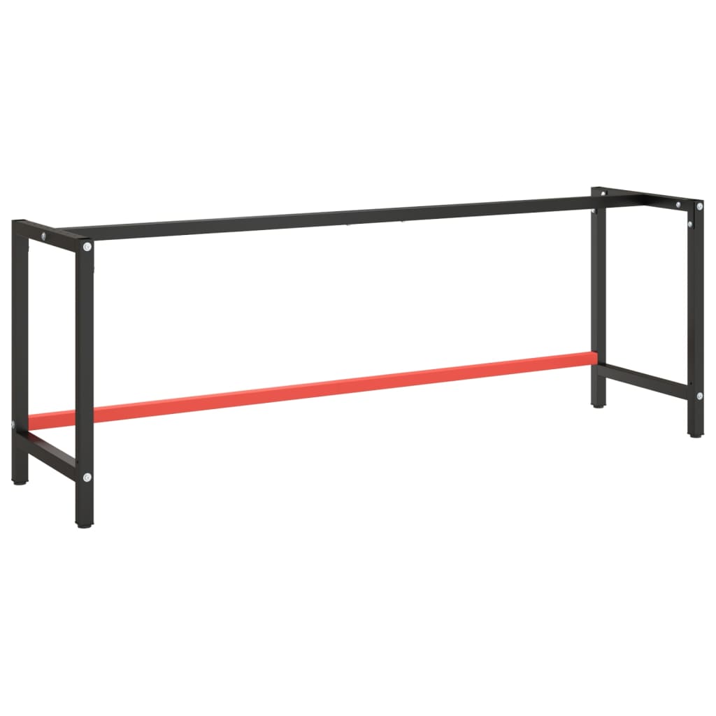 Werkbankframe 150x57x79 cm metaal zwart en rood