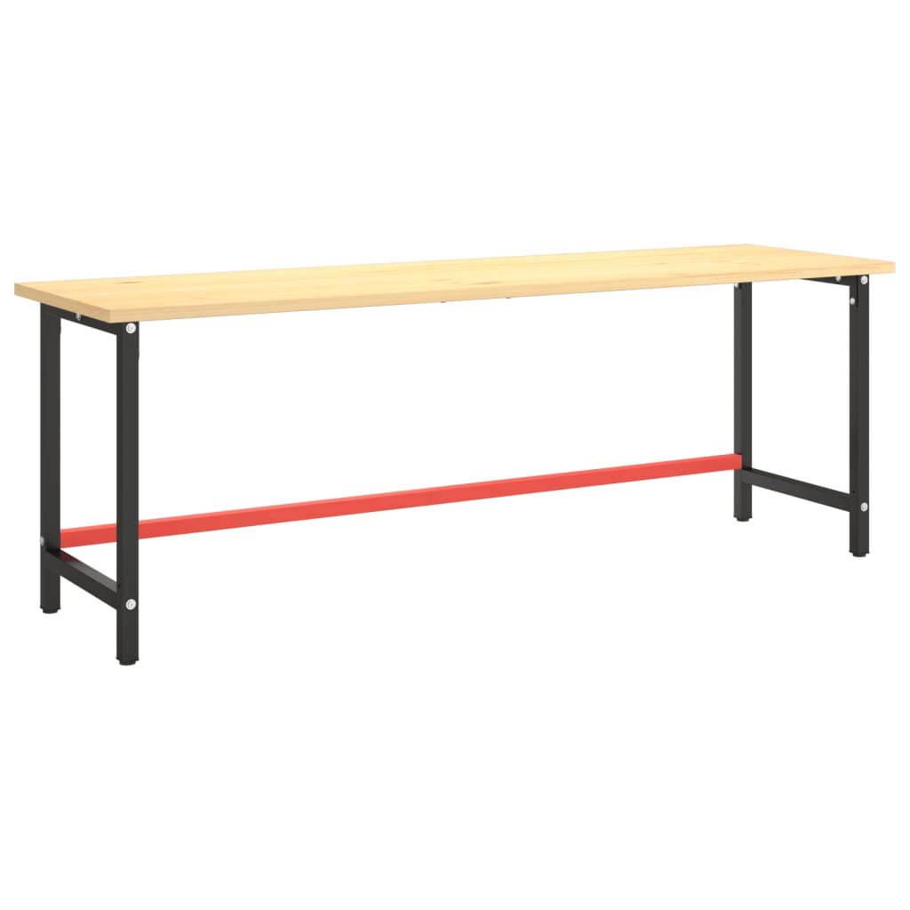 Werkbankframe 150x57x79 cm metaal zwart en rood