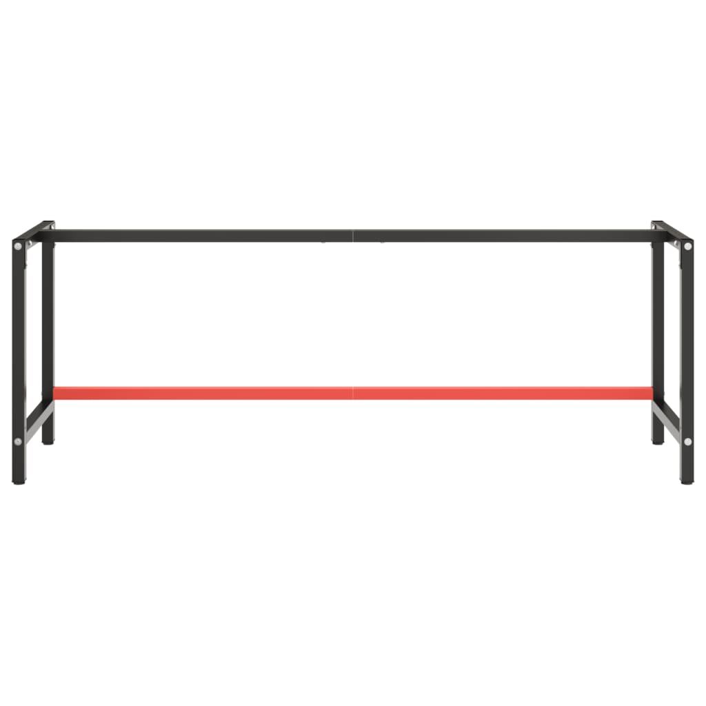 Werkbankframe 150x57x79 cm metaal zwart en rood