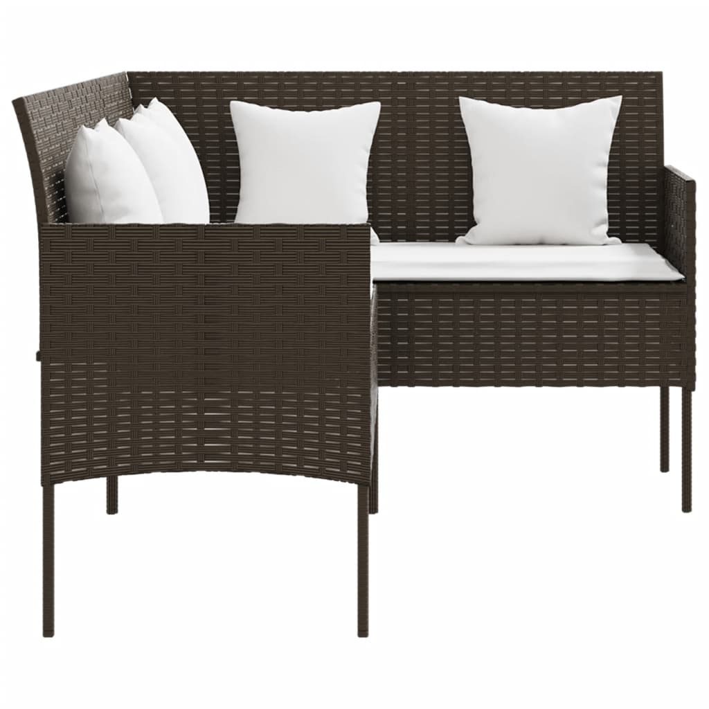 5-delige Loungeset met kussens L-vormig poly rattan