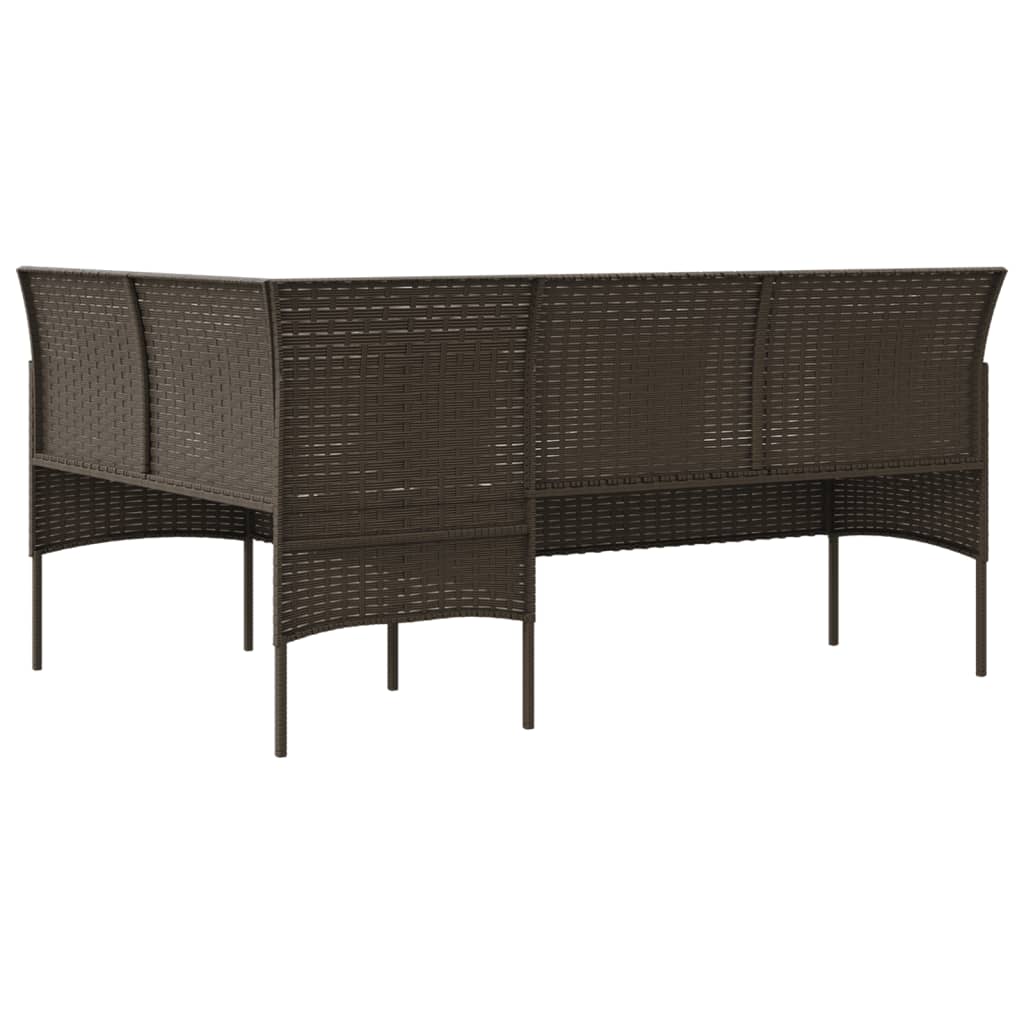 5-delige Loungeset met kussens L-vormig poly rattan