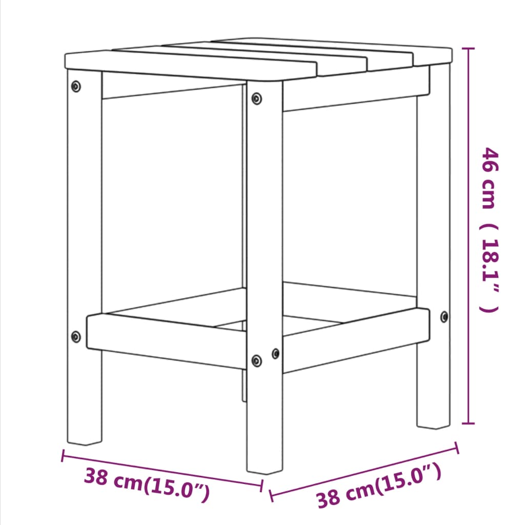 Table de jardin Adirondack 38x38x46 cm PEHD