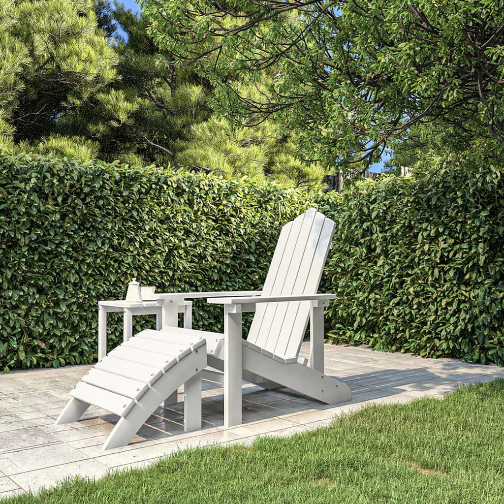 Chaise de jardin Adirondack avec table repose-pieds HDPE anthracite