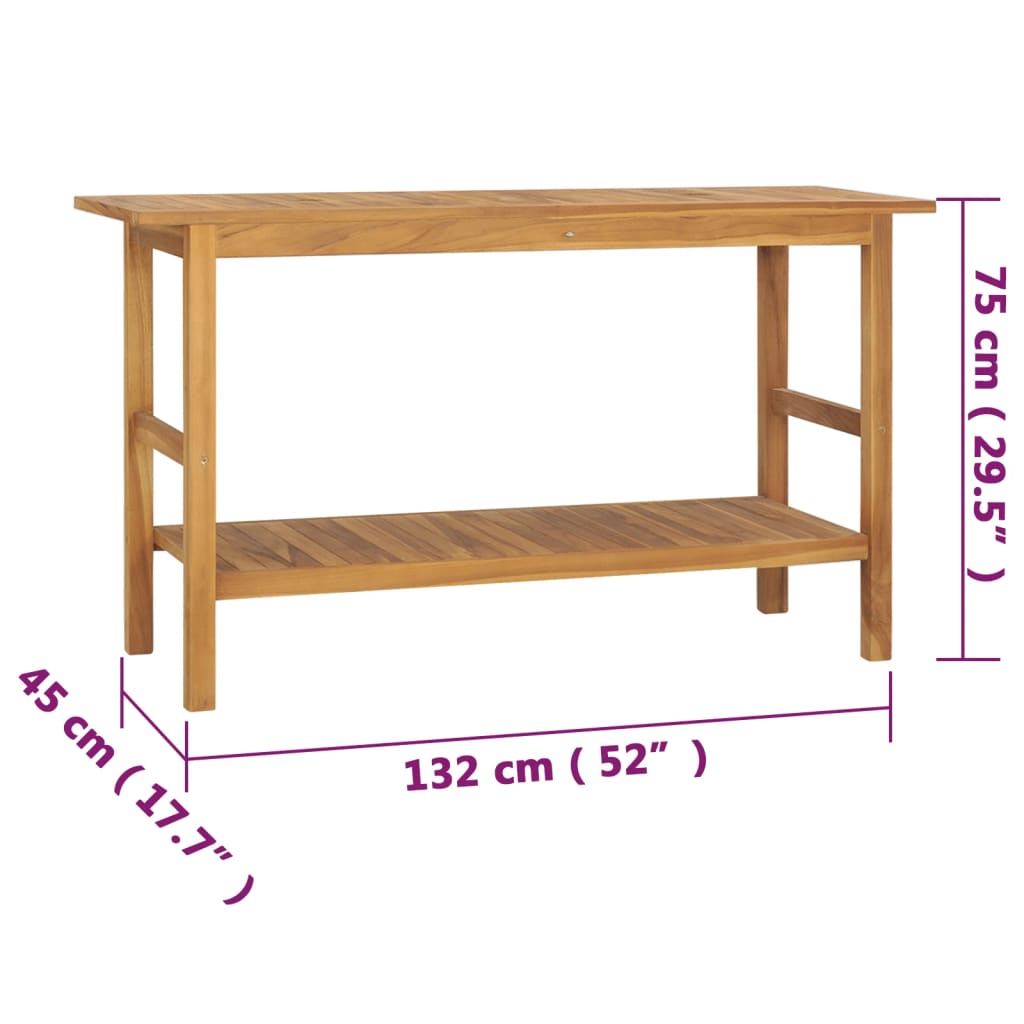 Wastafelkast 132x45x75 cm massief teakhout