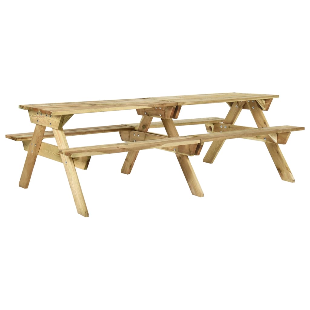 Picknicktafel met banken 220x122x72 cm geïmpregneerd grenenhout