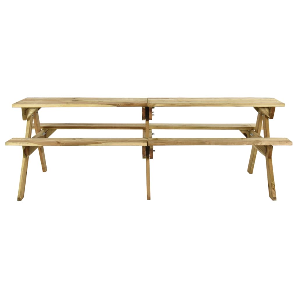 Table de pique-nique avec bancs 220x122x72 cm bois de pin imprégné