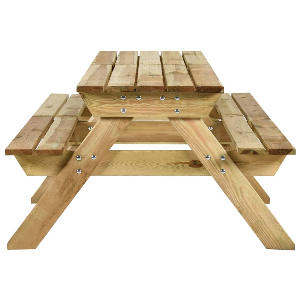 Table de pique-nique avec bancs 220x122x72 cm bois de pin imprégné