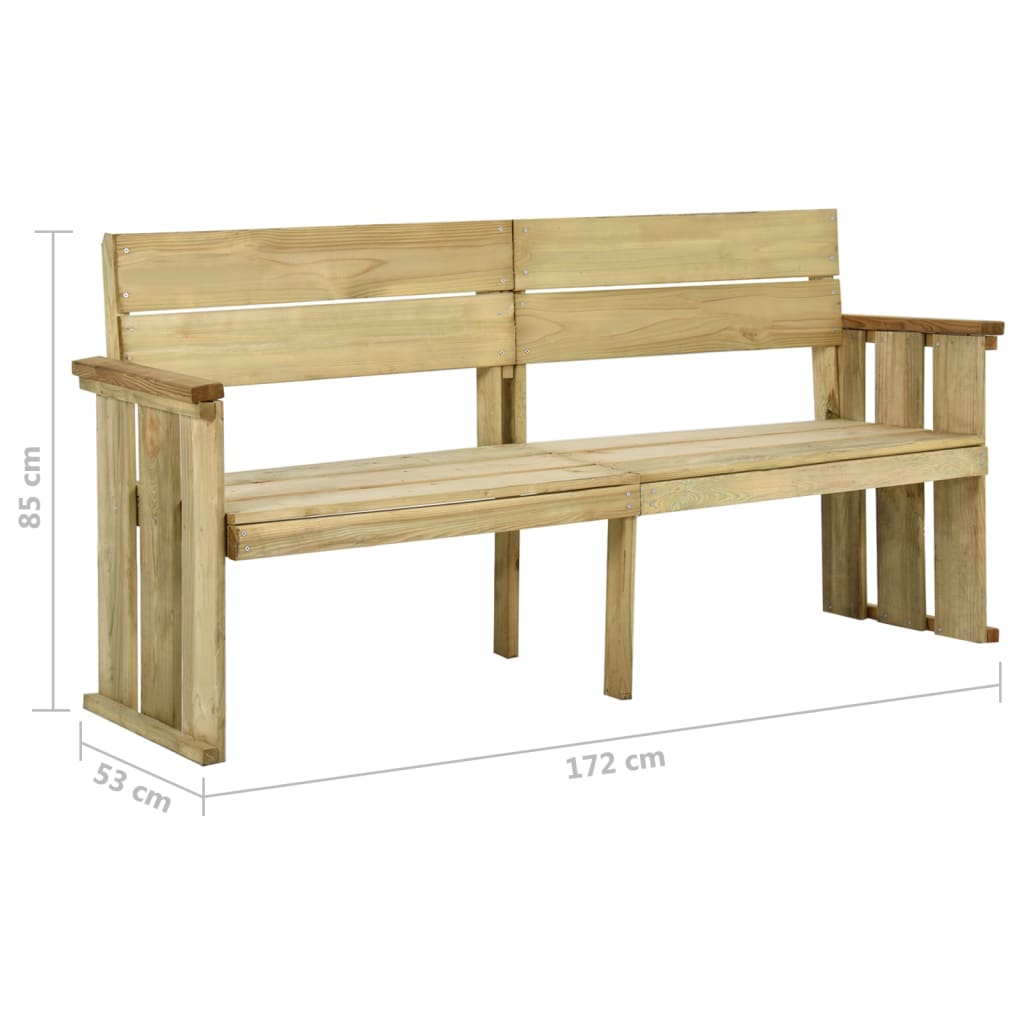 Banc de jardin 121 cm en bois de pin imprégné