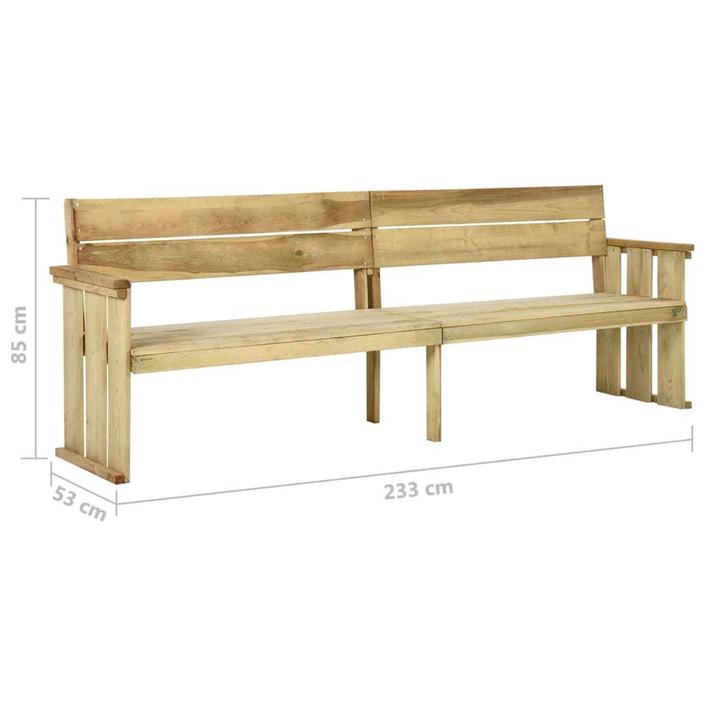 Banc de jardin 121 cm en bois de pin imprégné