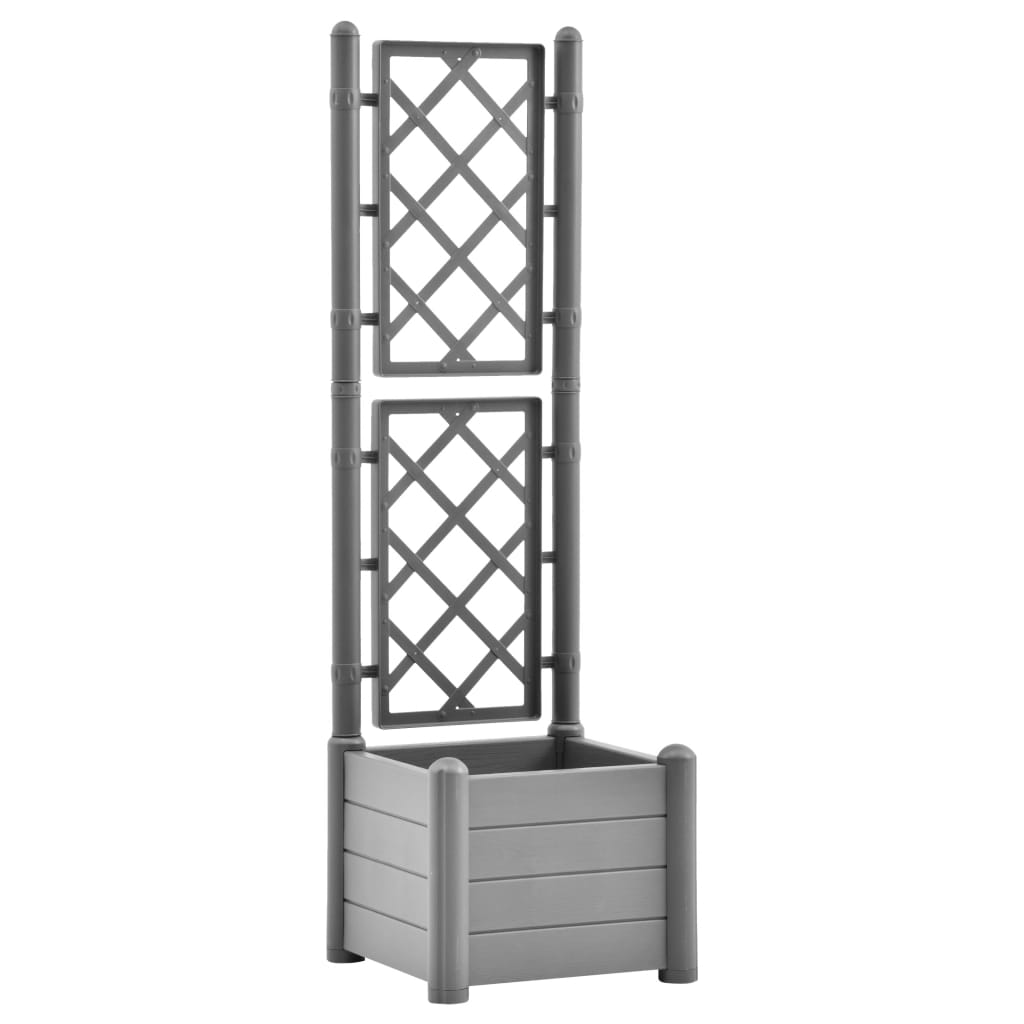 Plantenbak met latwerk 43x43x142 cm PP