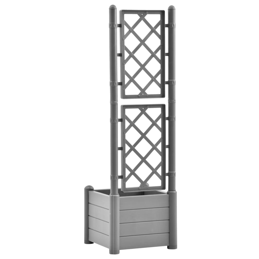 Plantenbak met latwerk 43x43x142 cm PP