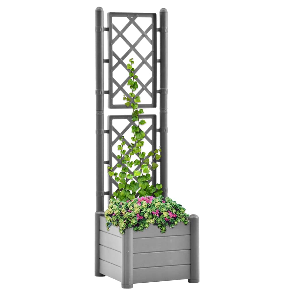 Plantenbak met latwerk 43x43x142 cm PP