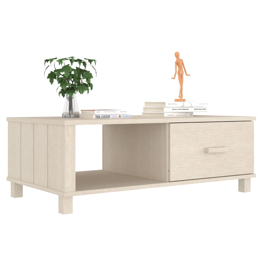 Table basse HAMAR 100x55x35 cm en bois de pin massif