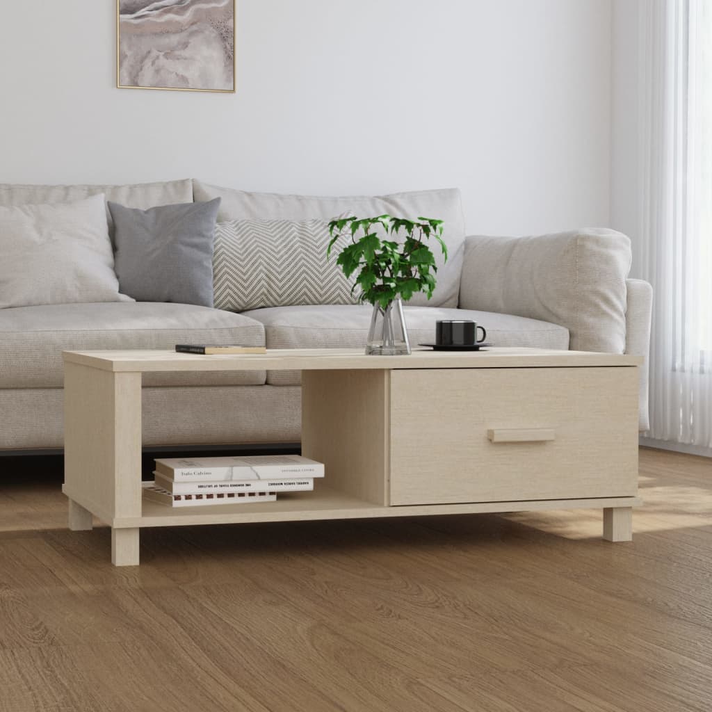 Table basse HAMAR 100x55x35 cm en bois de pin massif