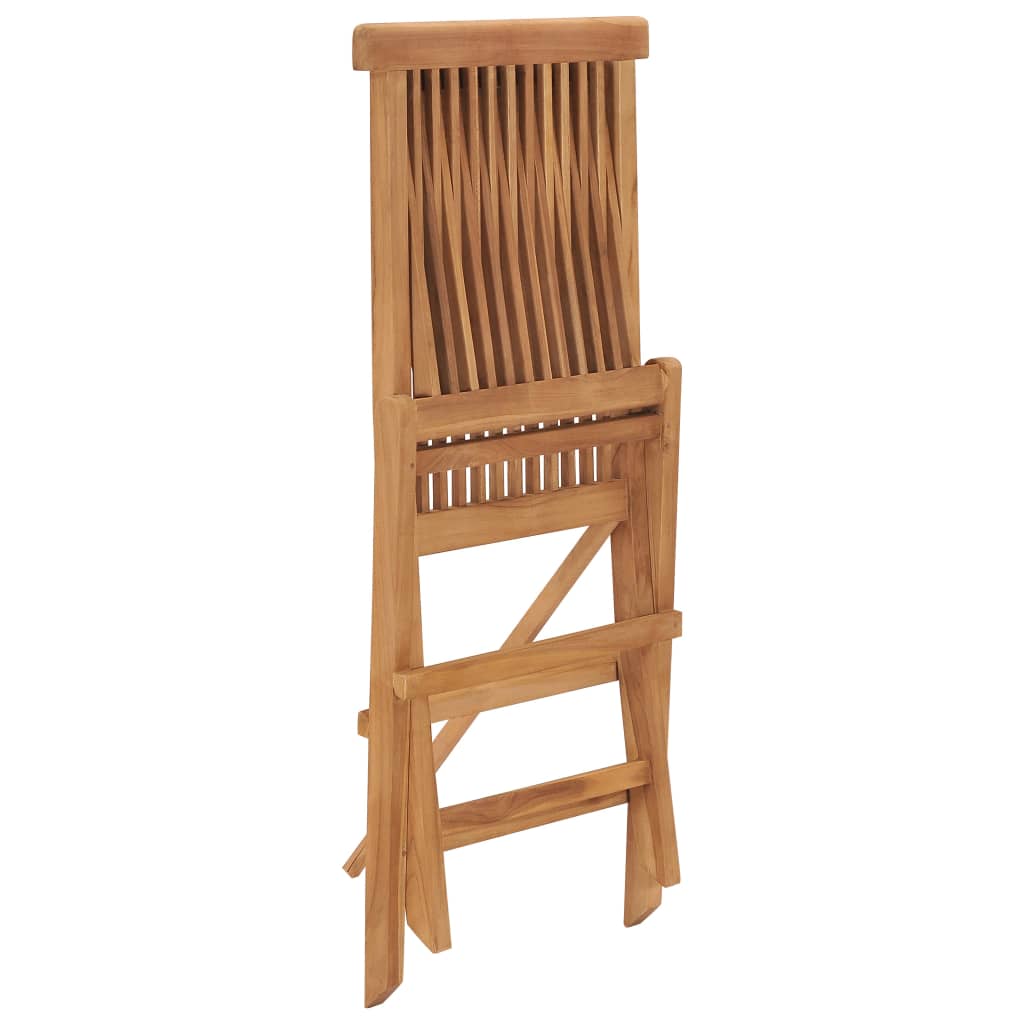 Chaises de jardin 4 pcs pliables en bois de teck massif