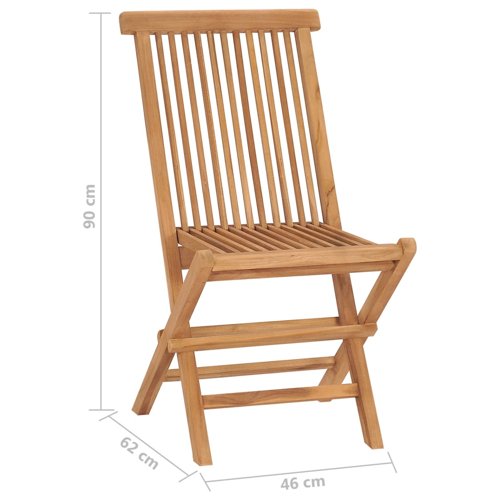 Chaises de jardin 4 pcs pliables en bois de teck massif