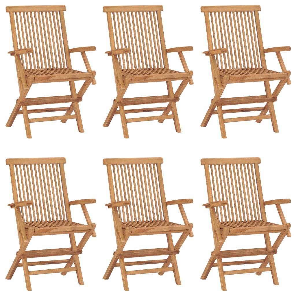 Chaises de jardin 2 pcs pliables en bois de teck massif