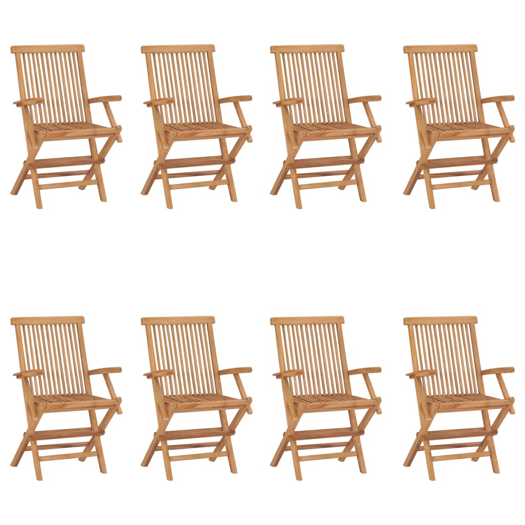 Chaises de jardin 2 pcs pliables en bois de teck massif