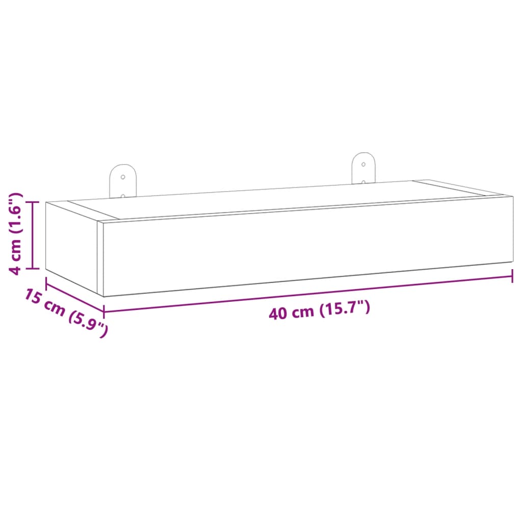 Wandschappen 2 st 110x15x4 cm massief teakhout