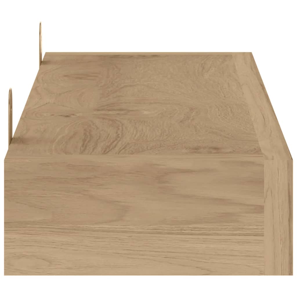 Wandschappen 2 st 110x15x4 cm massief teakhout