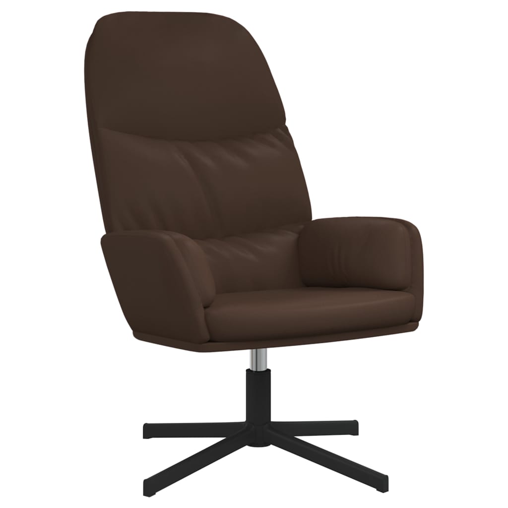 Fauteuil relax simili cuir marron