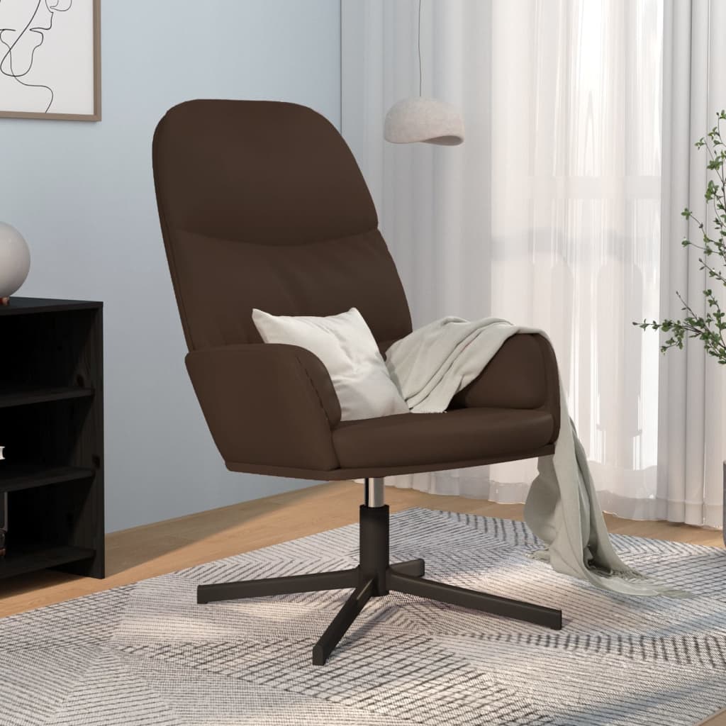 Fauteuil relax simili cuir marron