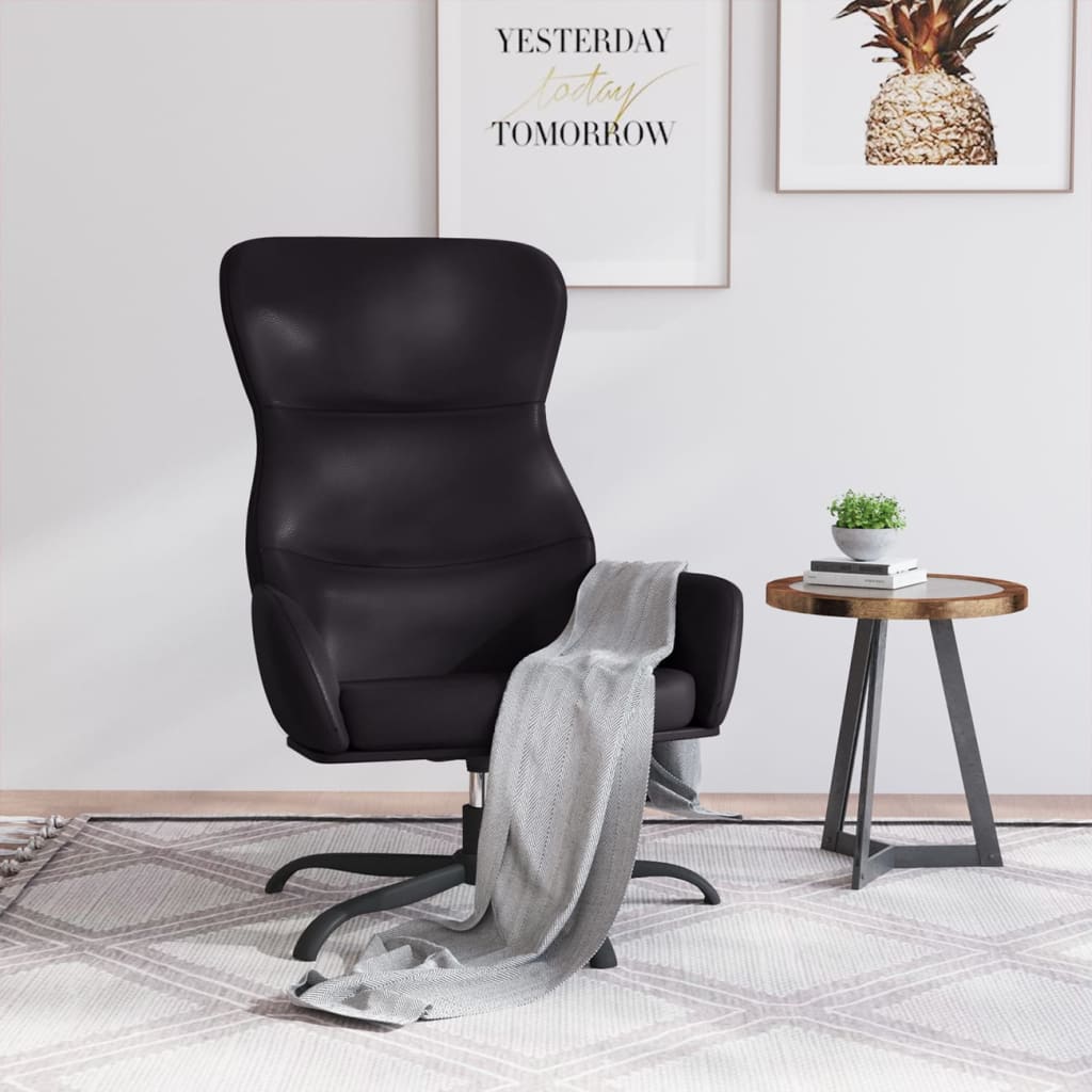 Fauteuil relax simili cuir noir