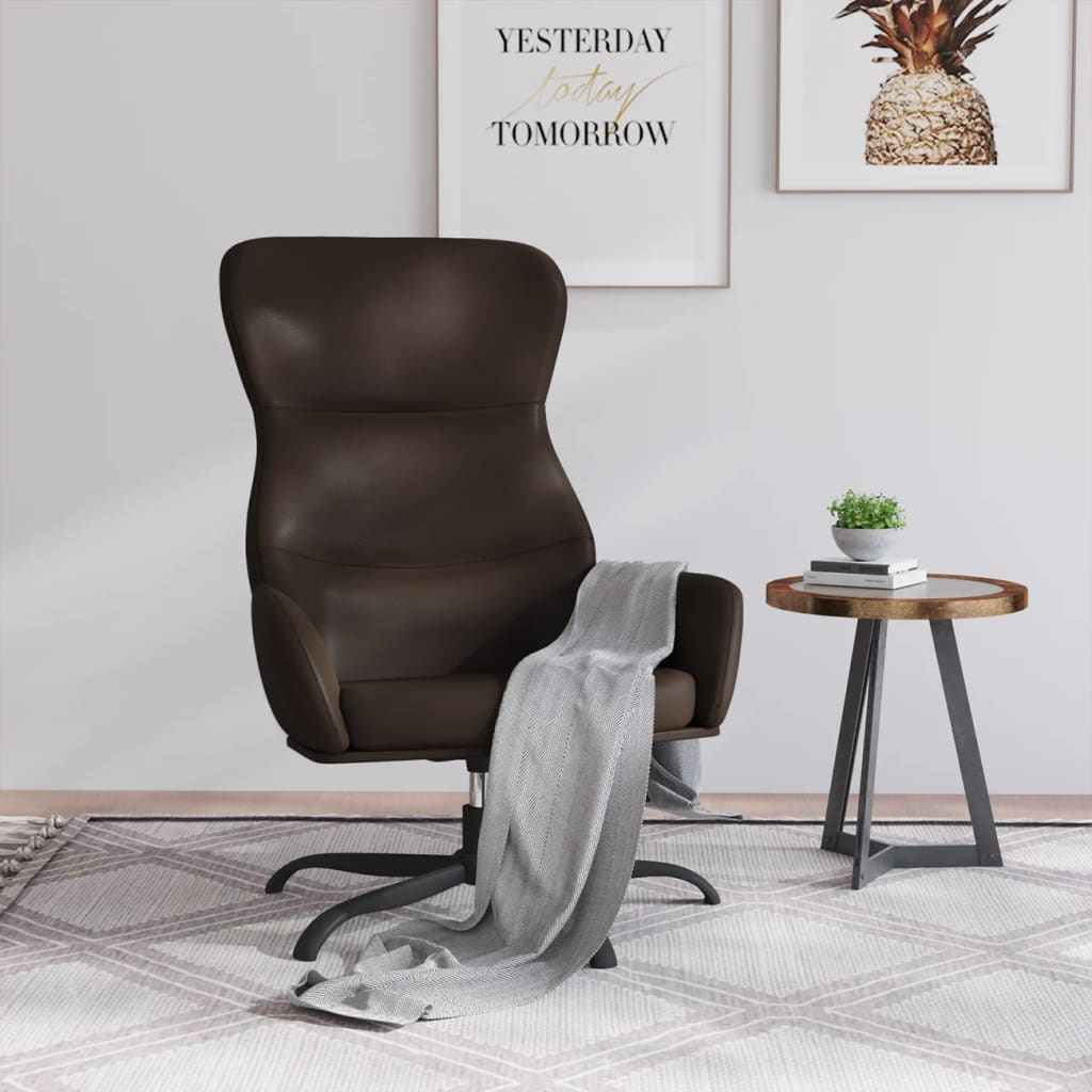 Fauteuil relax simili cuir noir