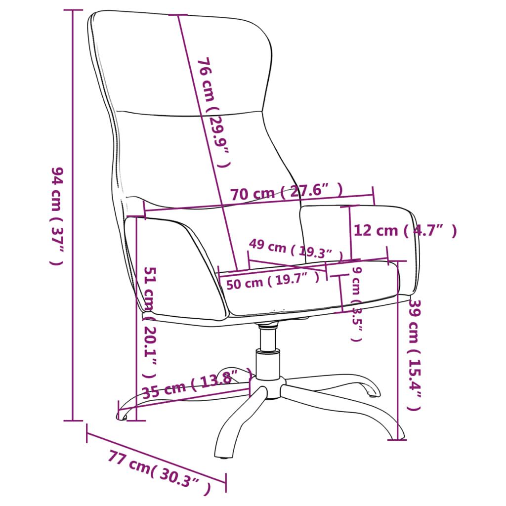 Fauteuil relax simili cuir noir