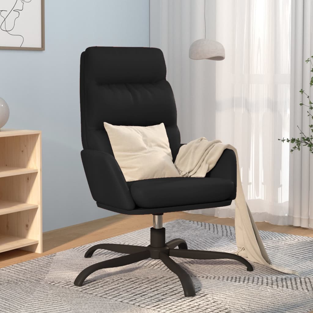 Fauteuil relax simili cuir noir