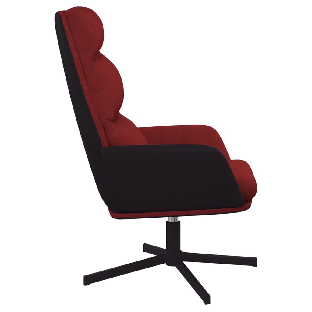 Fauteuil relax tissu rouge vin