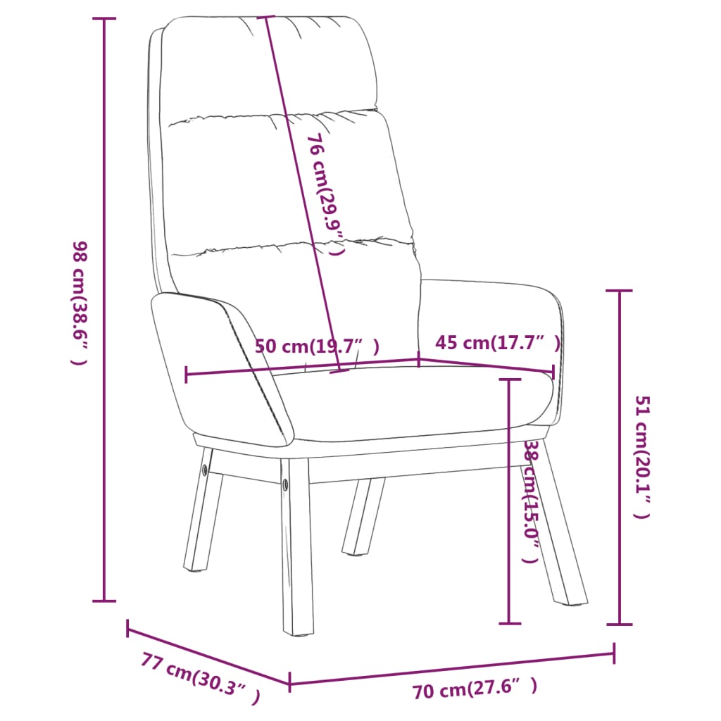 Fauteuil relax tissu marron