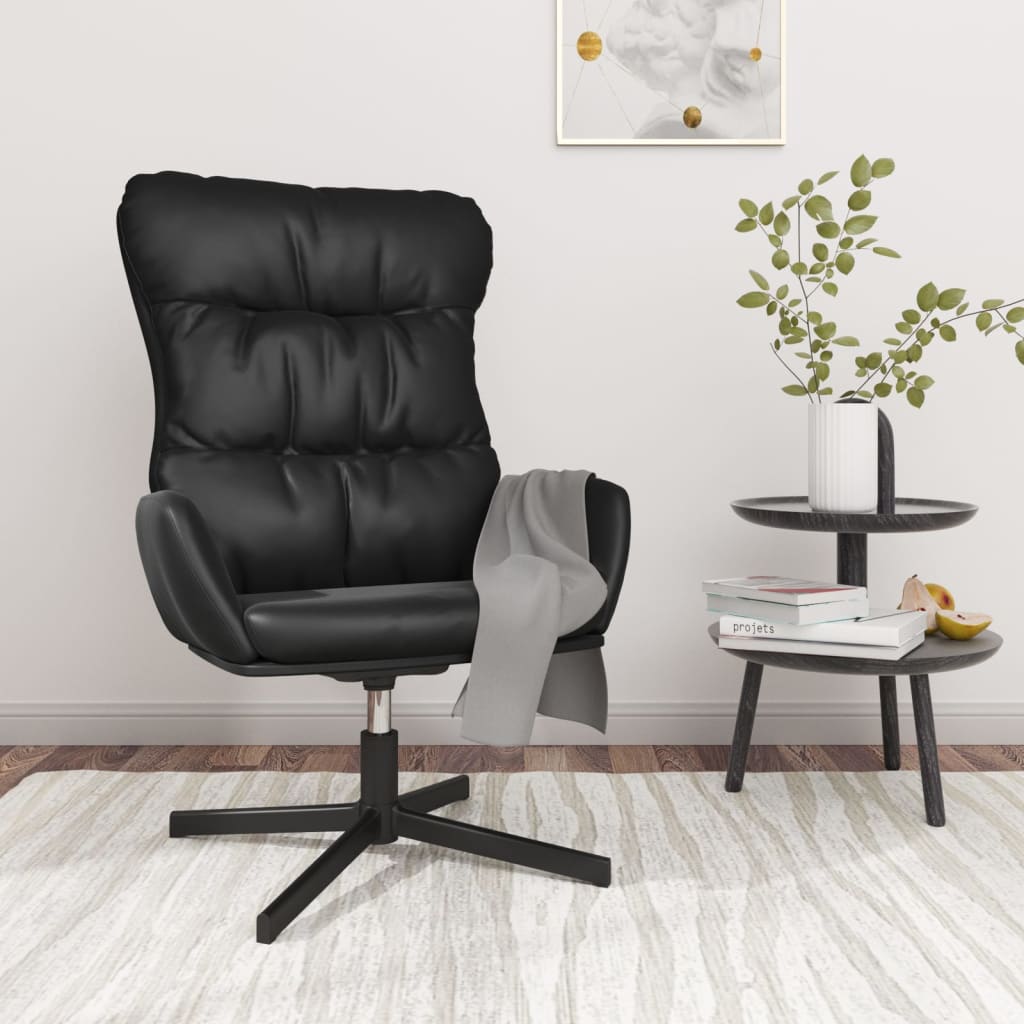 Fauteuil relax simili cuir noir