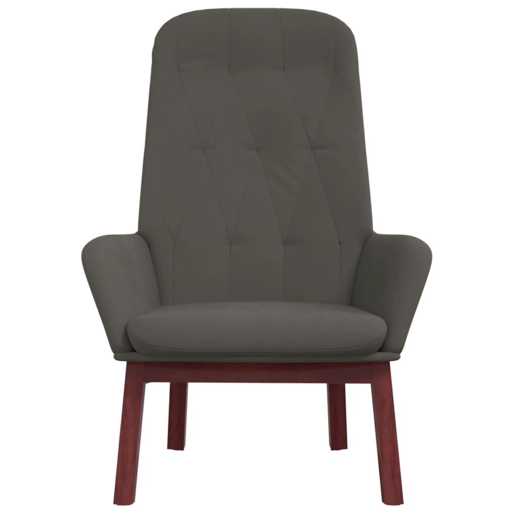 Fauteuil relax velours gris foncé