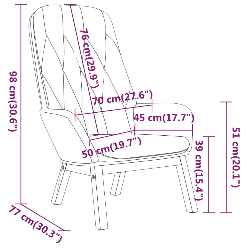 Fauteuil relax velours gris foncé