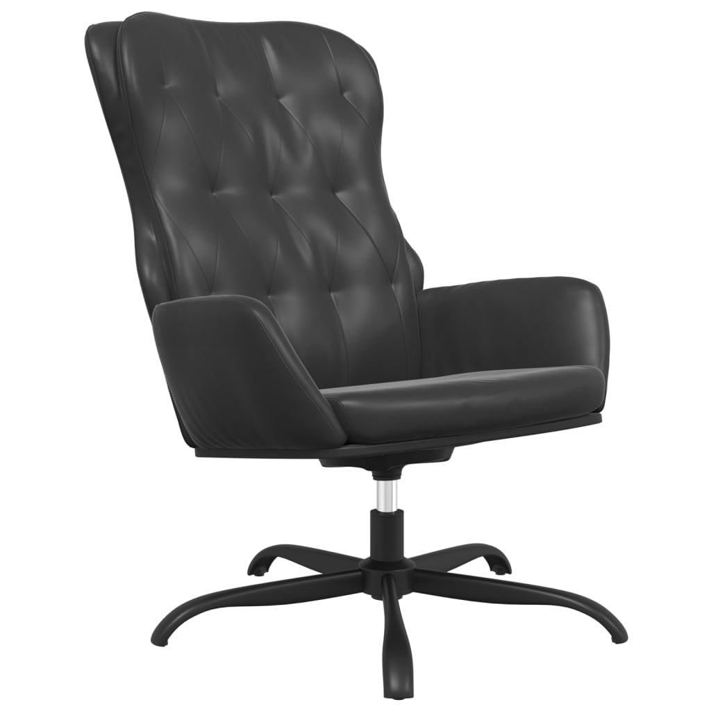 Fauteuil relax simili cuir noir