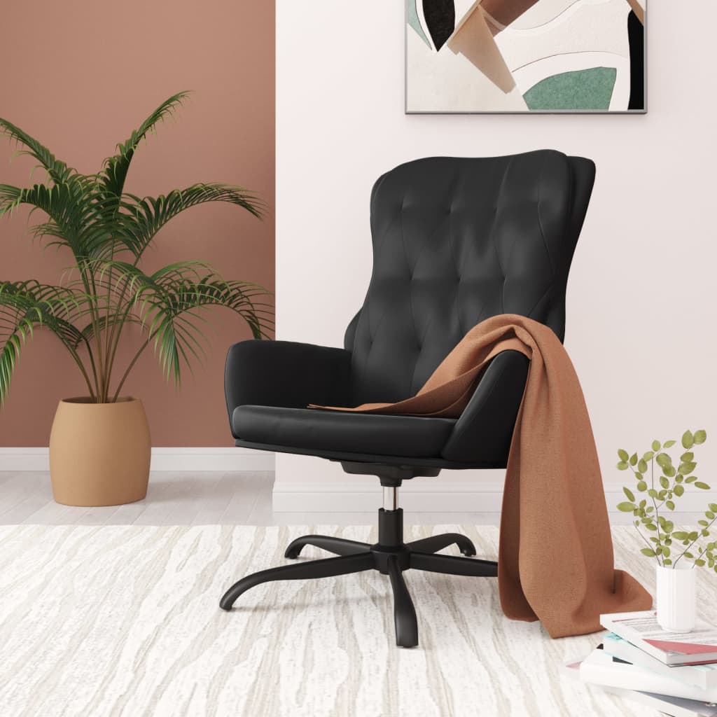 Fauteuil relax simili cuir noir