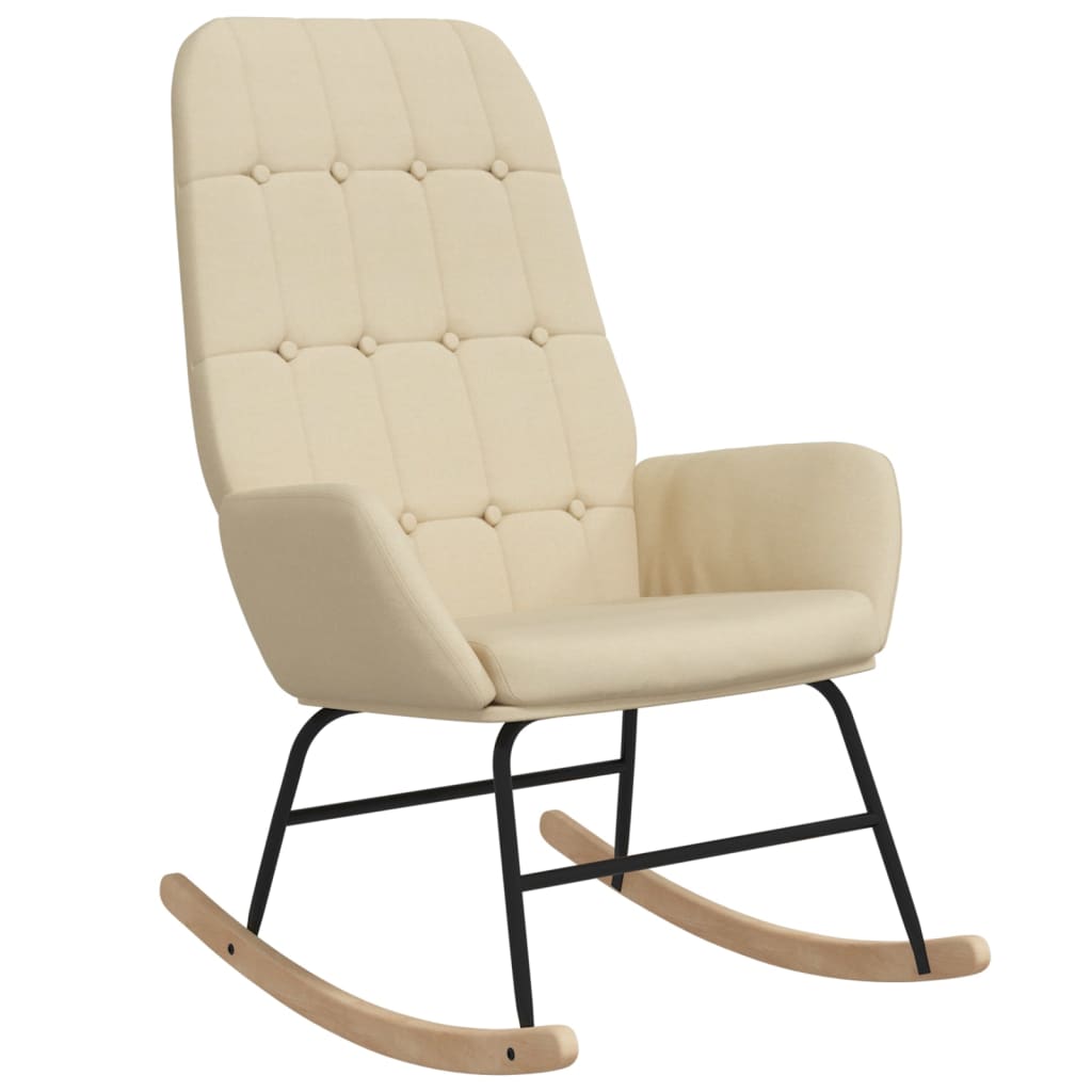 Rocking chair avec repose-pieds en tissu